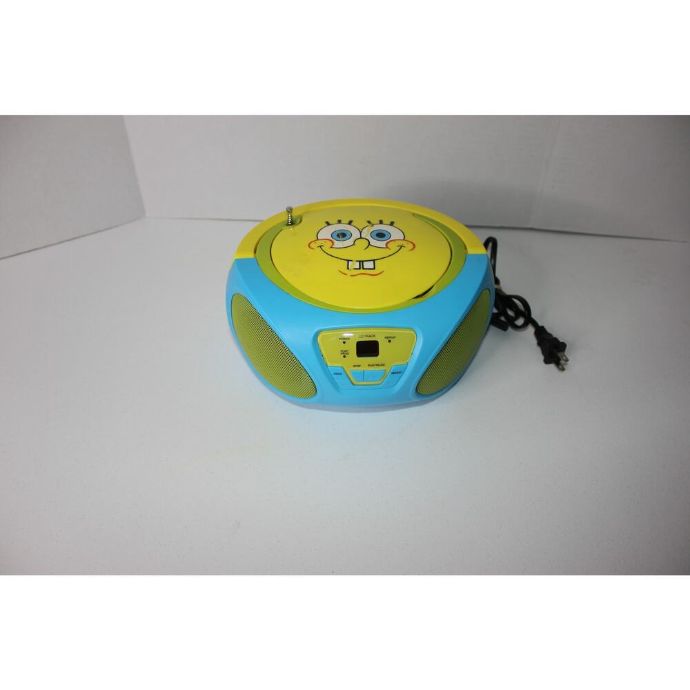 SpongeBob Boom Box AM/FM/CD Player Rare Blue and Yellow (L)